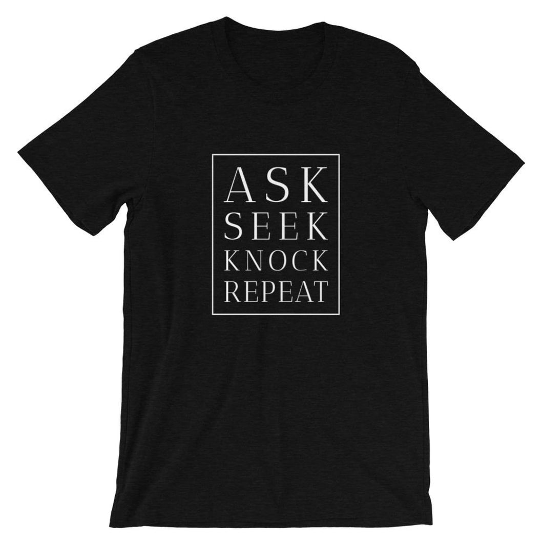 Ask Seek Knock Repeat Tee - Christian T-shirt - Salted Brew