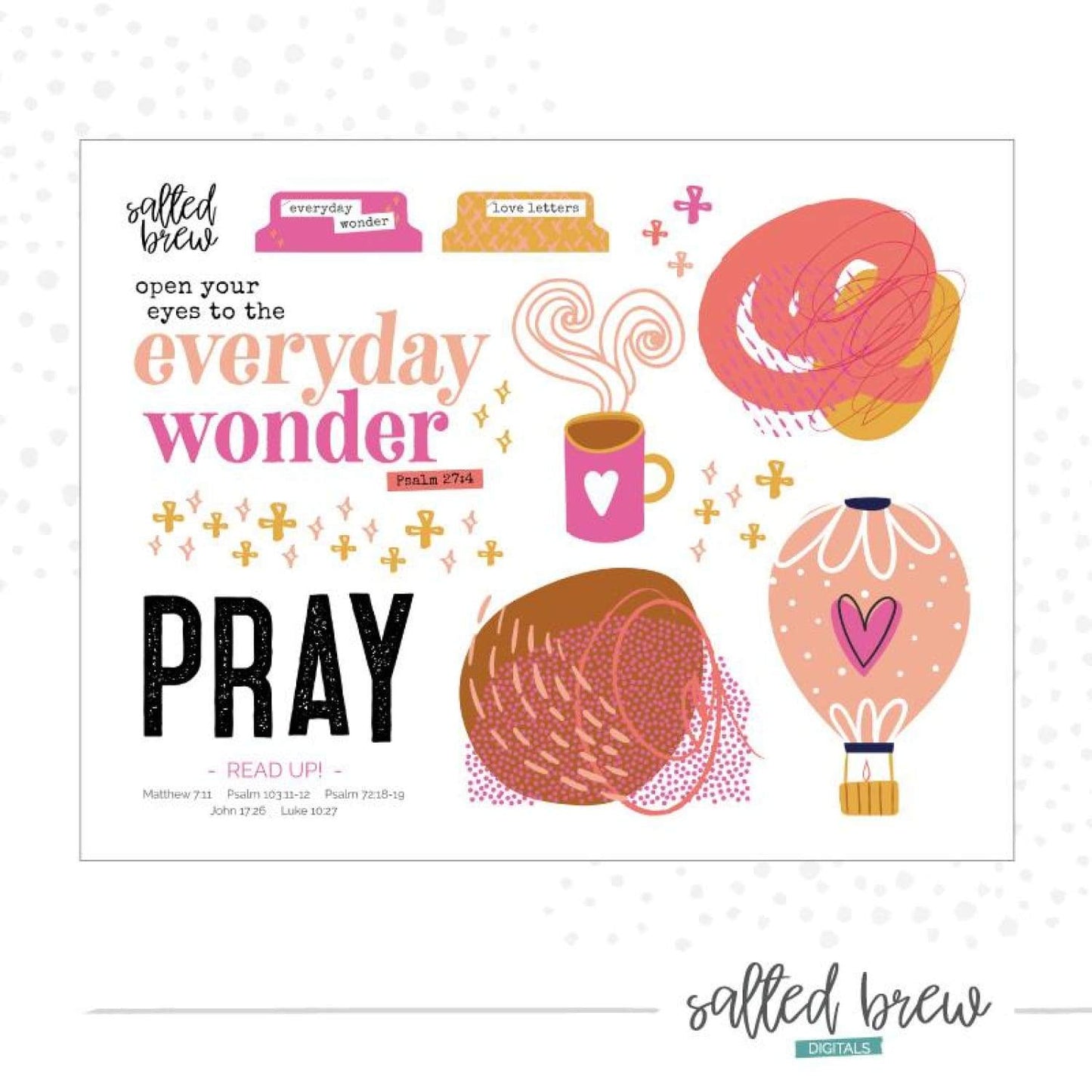 Everyday Wonder - Salted Brew - Bible Journaling Digital Download - Digitals