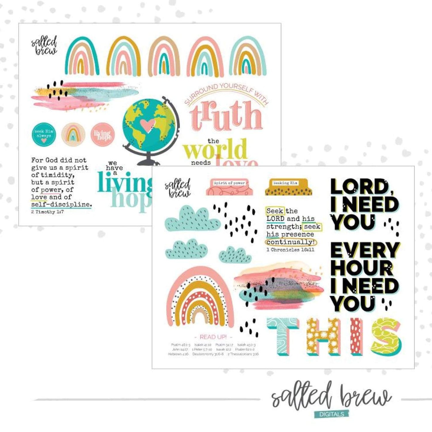 Seeking Him - Salted Brew - Bible Journaling Digital Download - Digitals