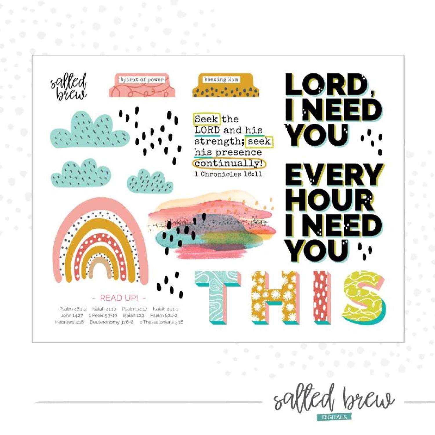 Seeking Him - Salted Brew - Bible Journaling Digital Download - Digitals